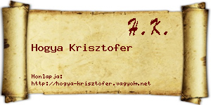 Hogya Krisztofer névjegykártya